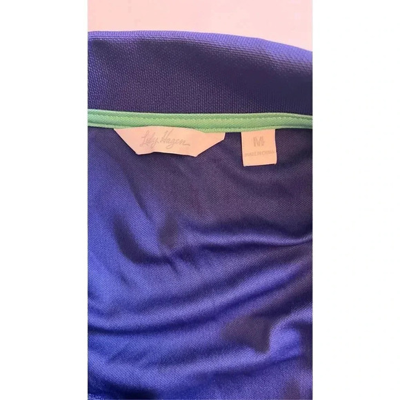 Vintage Lady Hagan Women’s M Blue Green Collared T-Shirt Mini Dress Pockets - Picture 5 of 10